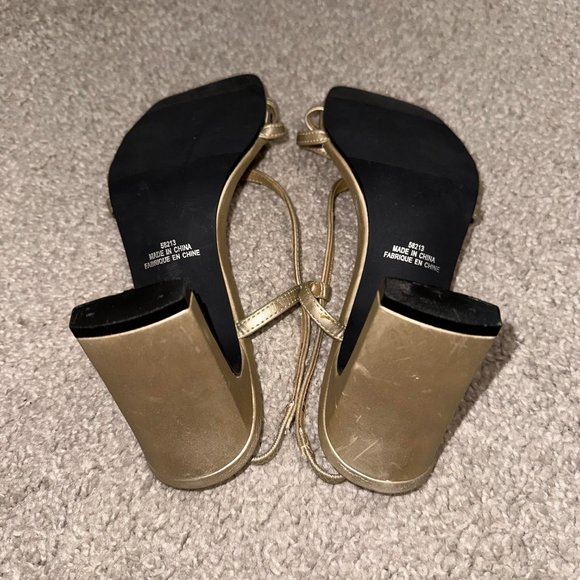 Vintage Jessica Gold Strappy Heels 3 Inch 3” Size 6.5 - Picture 10 of 11